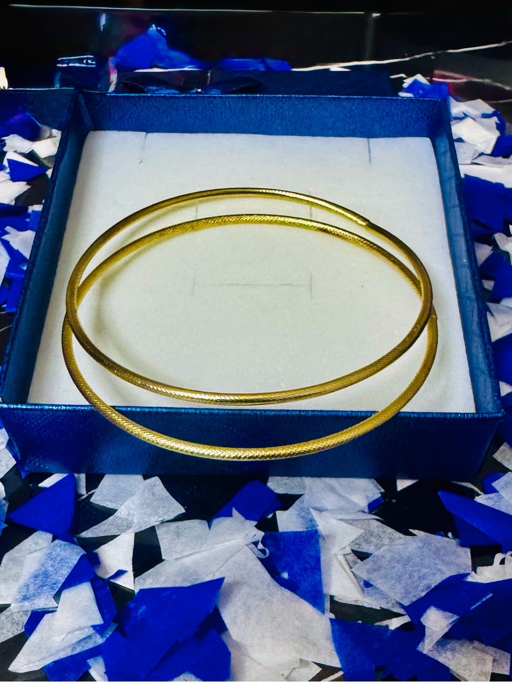 Elegant Gold-Tone Textured Bangle Set for Women